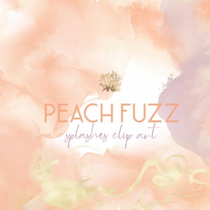 Pfirsich Aquarell Splash Clipart, abstrakte Formen Clip Art, Pfirsich Fuzz Farbe des Jahres png, Website-Design-Elemente, orange Texturen