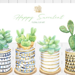 Acuarela Suculenta clipart, clip art de cactus, plantas caseras png, boda Boho