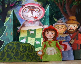 Little Red Riding Hood Finger Puppet Theatre: Printable DIY Craft