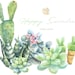 Watercolor Succulent Clipart Boho Clip Art Cute Cactus Png | Etsy