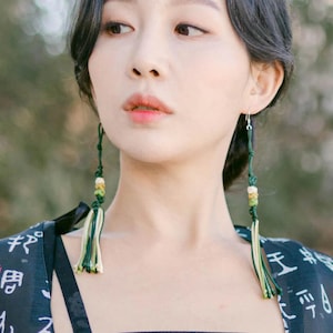 Boucles d&#39;oreilles Baby Nakji Norigae vertes