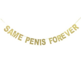 Same Penis Forever Banner | Funny Bachelorette Party Banner