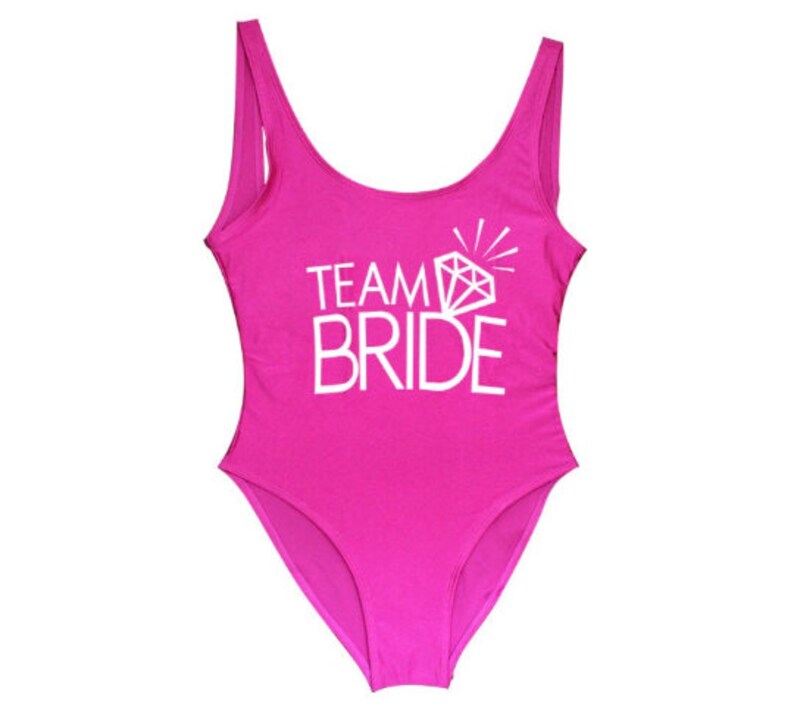 Bachelorette Party Swimsuit Bride and Team Bride High Cut Etsy