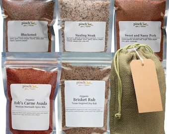 Meat Lover's Spice Gift: Organic Steak, Pork, Brisket, Carne Asada Seasoning