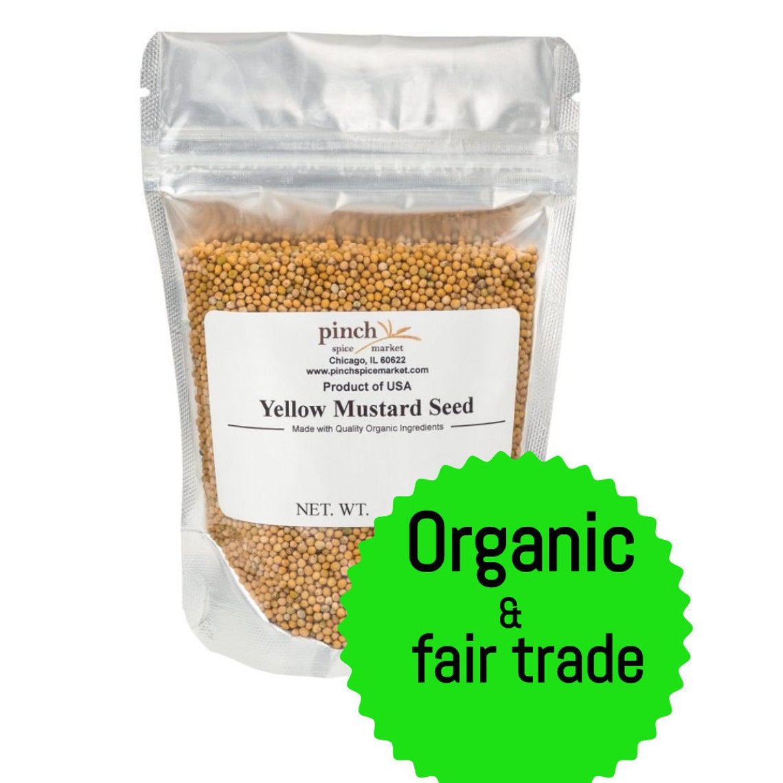 Organic Yellow Mustard Seeds (Whole) – Pinch Spice Market – Fairtrade Gluten Free