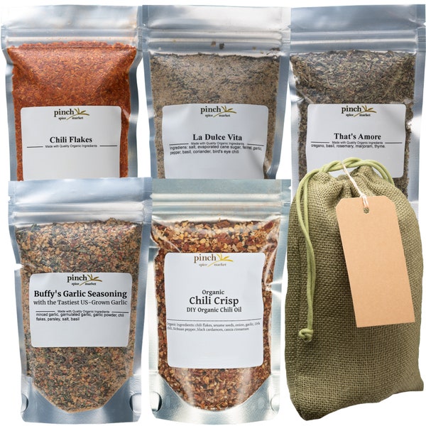 Pizza Lover’s Organic Italian Spices Gift Bag | Perfect Foodie Gift