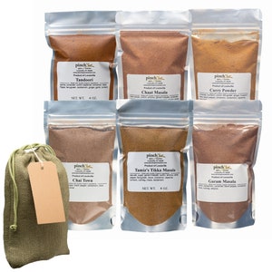 Indian Masalas 6-Pack Bundle Indian Spices Gift Organic Tandoori, Chaat, Curry, Chai, Tikka & Garam Seasonings Bild 1