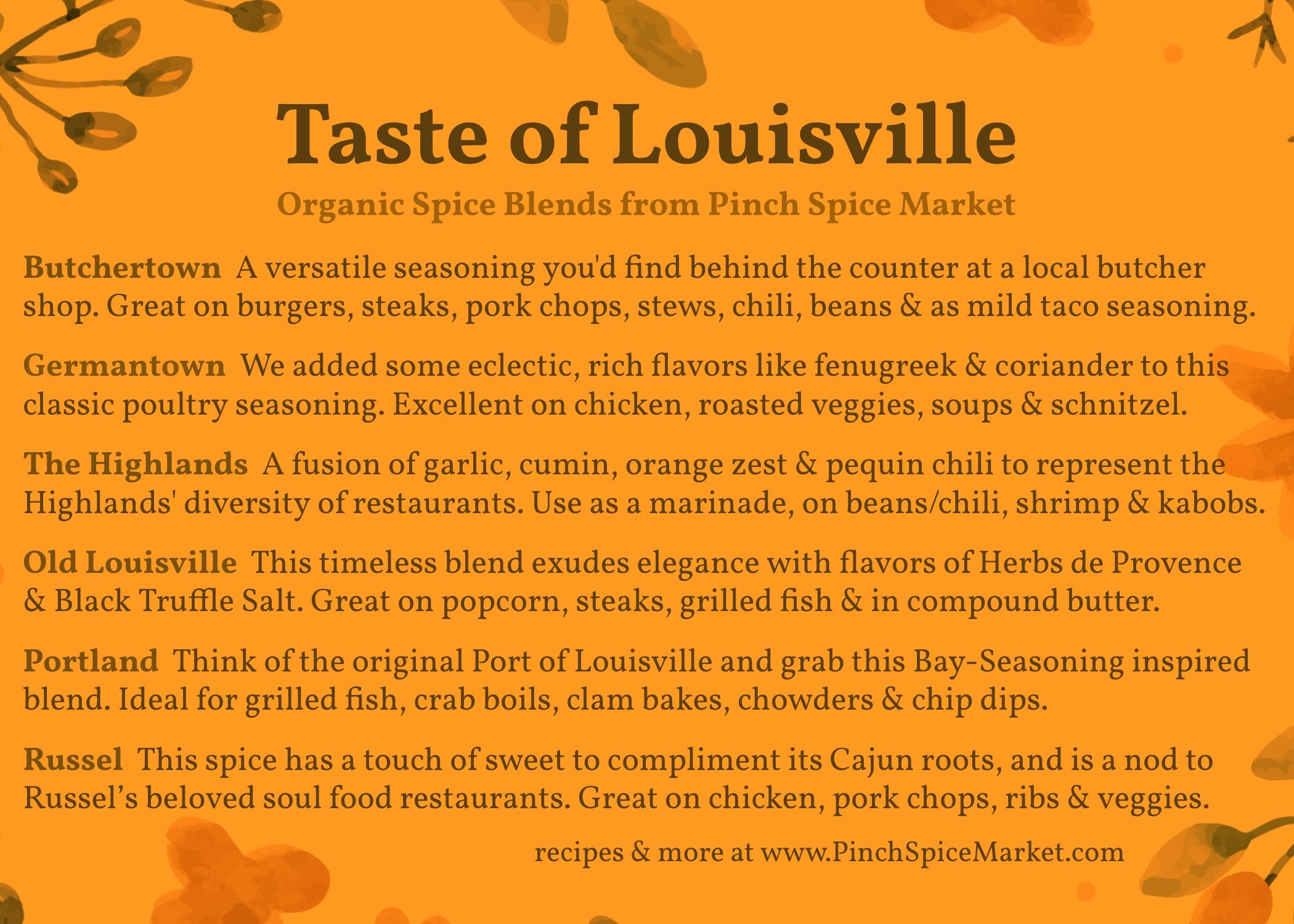 Taste of Louisville Gift Bag 6 Organic Spices Named After Etsy