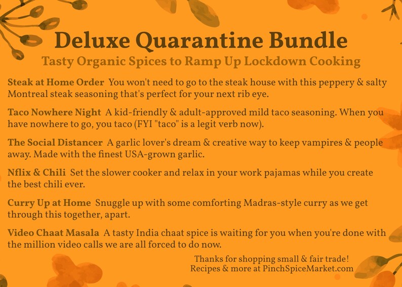Organic Spice Bundle: Quarantine Edition  Makes a Great Gift image 2