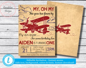 airplane invitation etsy
