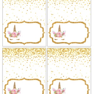 Unicorn Food Label, Unicorn Party Decorations, Unicorn Food Tent ...