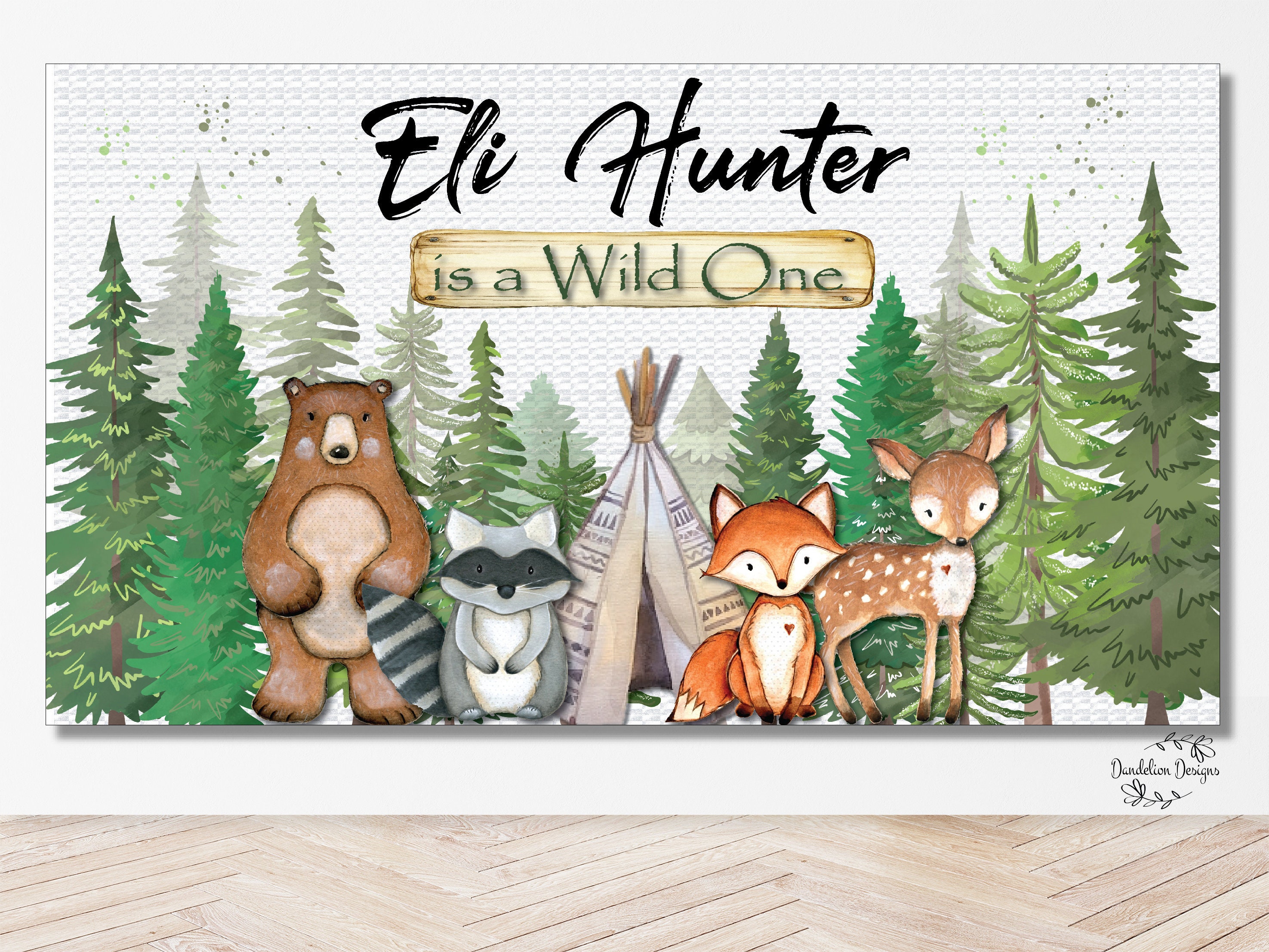 Woodland Backdrop Banner Woodland Birthday Backdrop Woodland Etsy UK