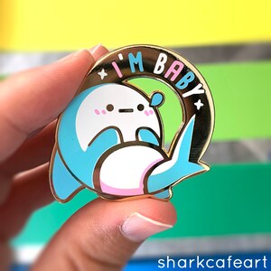 Great White Shark Hard Enamel Pin | Marine Biology Pin | Relatable Enamel Pin | Cute Enamel Pin | Mental Health Enamel Pin | Shark Gift