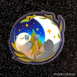 Lunar Sea Otter CLEAR Sticker