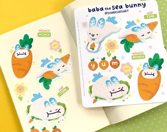 baba the sea bunny Stationery Sticker Sheet