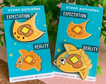 Manta Ray Pancake Enamel Pin