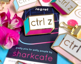 Ctrl Z Enamel Pin (NEON VARIANT) | Funny Lapel Pin | Cute Computer Nerd Geek Gift