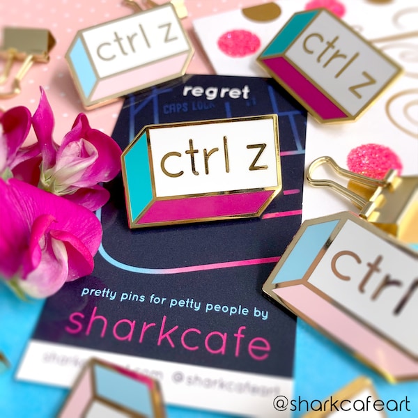 Ctrl Z Enamel Pin (NEON VARIANT) | Funny Lapel Pin | Cute Computer Nerd Geek Gift