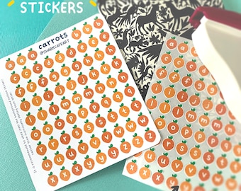 carrots Alphabet Stationery Sticker Sheet