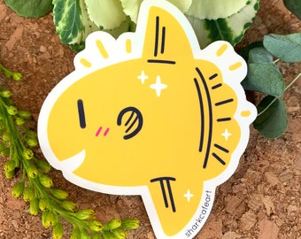 Mola Mola Sunfish CLEAR Sticker | Cute Ocean Animal Sticker | Funny Fish Sticker