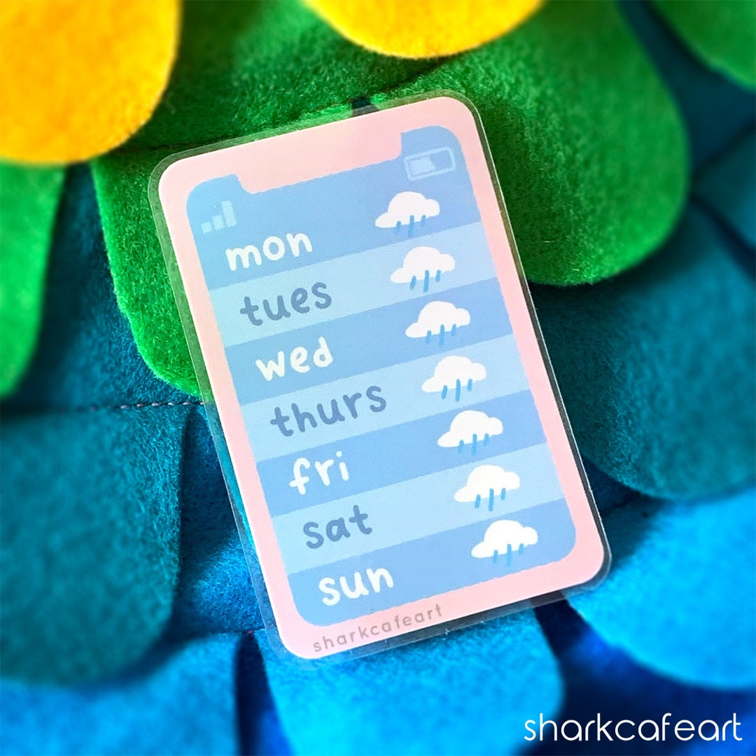Rainy Weather Forecast CLEAR Sticker - Etsy