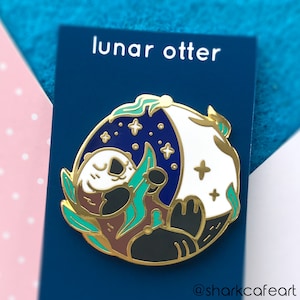 Lunar Otter FLAWED Enamel Pin | Sea Otter Enamel Pin | Sea Animals Enamel Pin | Cute Enamel Pin | Ocean Enamel Pin | Otter Lover Gift