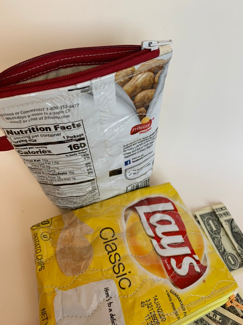 Lays Potato Chip Bag with zipper fully lined zipper bag Etsy