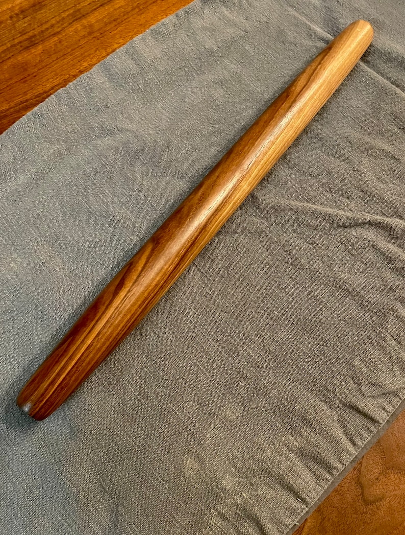 French Rolling Pin Wooden tapered rolling pin Handmade in Kentucky 12 inch & 20 inch made of one block of walnut, maple , oak , cherry Walnut W/ blonde