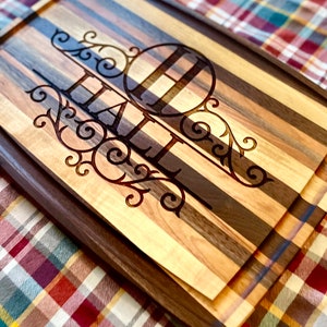 Personalized Cutting Board Wedding Gift, Customize your Hardwood Charcuterie Boards, Unique Bridal Shower Gift Engraved Engagement Present image 7