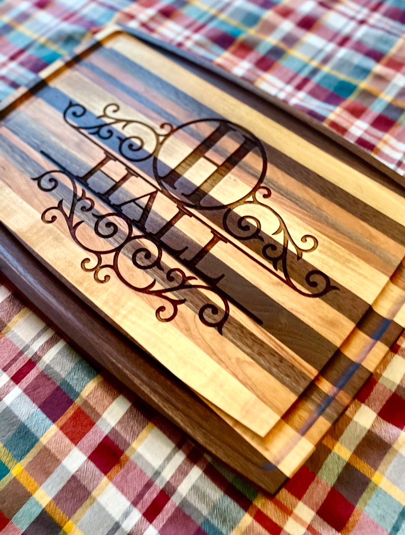 Personalized Cutting Board Wedding Gift, Customize your Hardwood Charcuterie Boards, Unique Bridal Shower Gift Engraved Engagement Present image 7