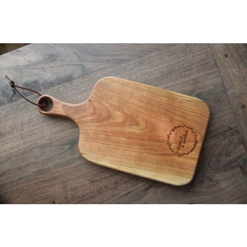 Cherry Wooden Charcuterie Board With Handle