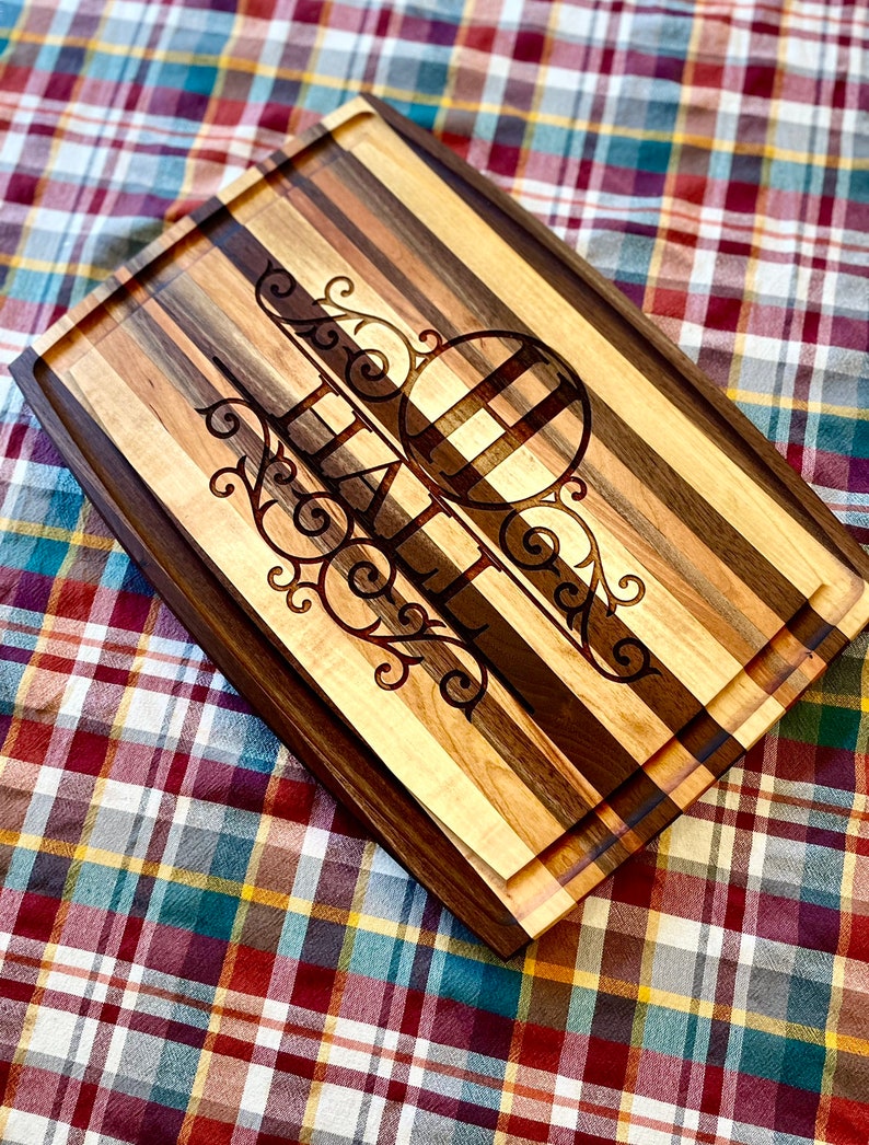 Personalized Cutting Board Wedding Gift, Customize your Hardwood Charcuterie Boards, Unique Bridal Shower Gift Engraved Engagement Present image 1