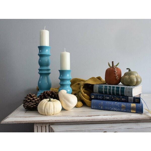 Teal Pillar Candles Etsy