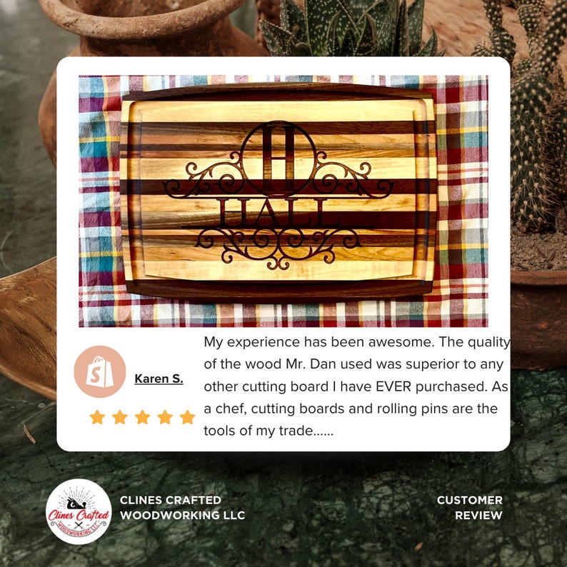 Customer Review for hardwood cutting board