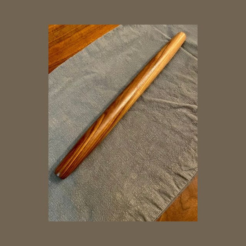 French Rolling Pin with unique natural two tone walnut with blonde