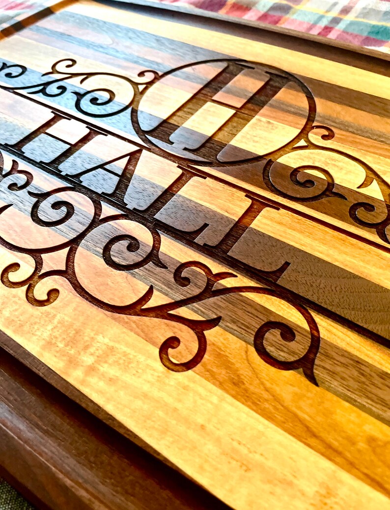 Personalized Cutting Board Wedding Gift, Customize your Hardwood Charcuterie Boards, Unique Bridal Shower Gift Engraved Engagement Present image 2