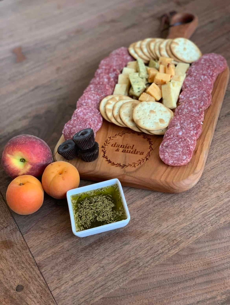 Cherry Wooden Charcuterie Board With Handle