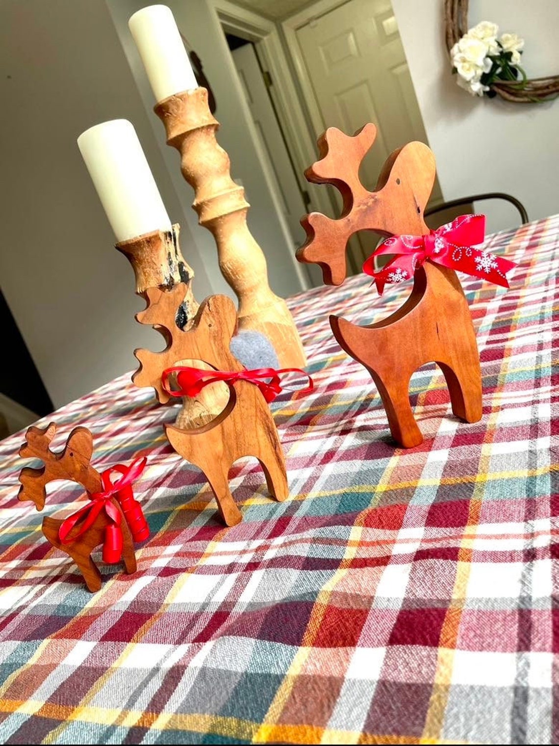 Wood Deer Woodland Christmas Decor Deer Decor Winter - Etsy