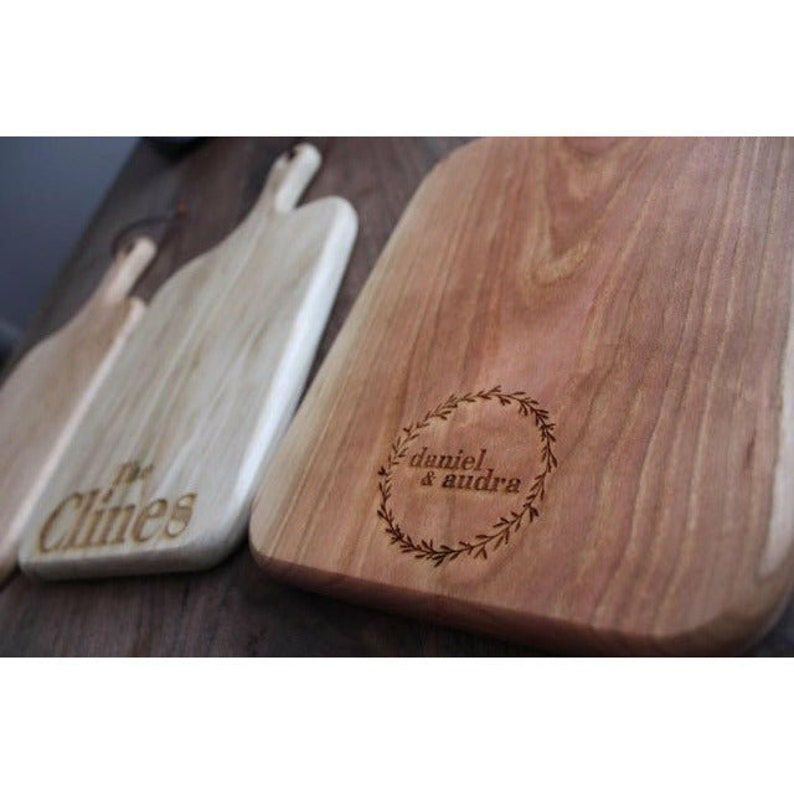 Cherry Wooden Charcuterie Board With Handle