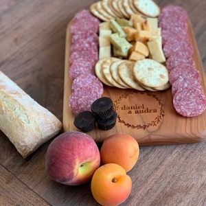 Cherry Wooden Charcuterie Board With Handle