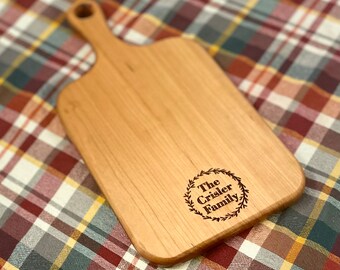 Personalized Grazing Table Board with Handle Perfect for wooden Cheese or Charcuterie Board for Engagement Gift,  or Bridal Shower Gift