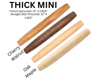 Handmade 12-inch Mini French Rolling Pin: Kentucky. Cherry, Black Walnut, Maple Wood