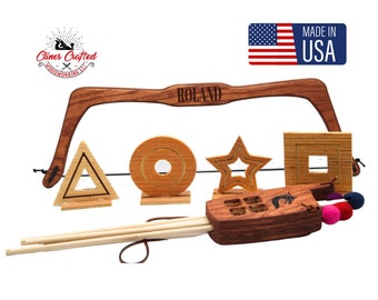 Kids Bow And Arrow Personalized Wooden Toys Pretend Play Waldorf Toys Outdoor Play Bow And Arrow Set With Quiver And Targets Active Play