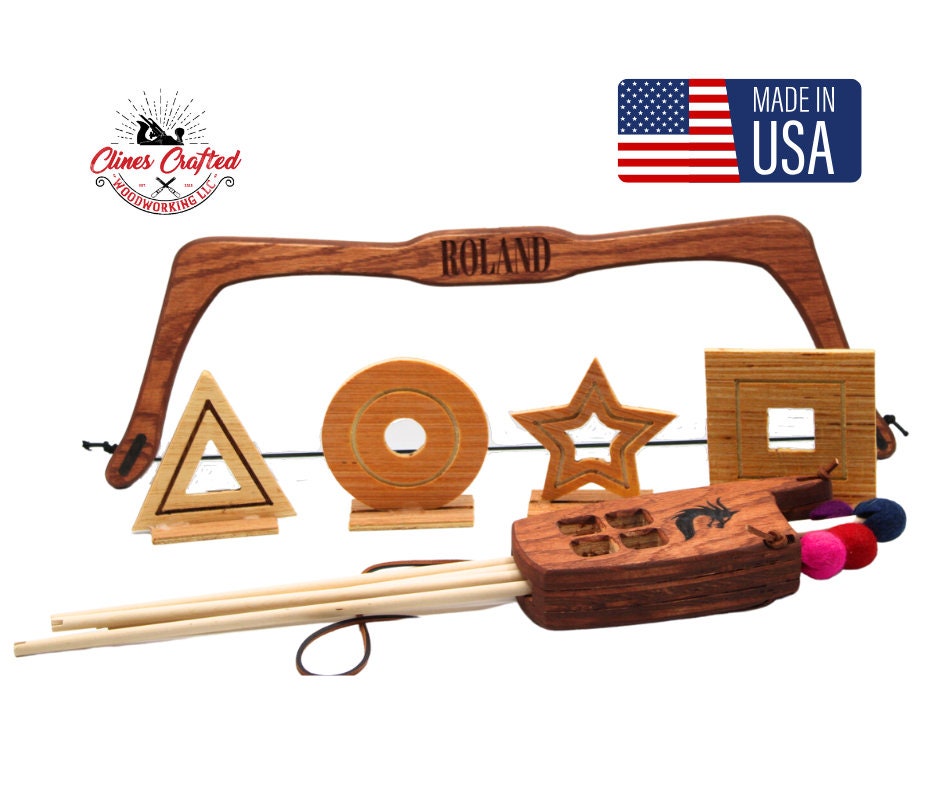Adventure Awaits! - 2-Pack Handmade Wooden Bow and Arrow Set - 20 Wood Arrows and 2 Quivers - for Outdoor Play