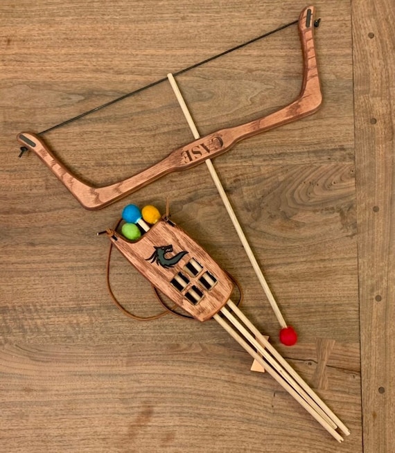 Personalized Wooden Bow and Arrow Gift for Boy and Girl Active