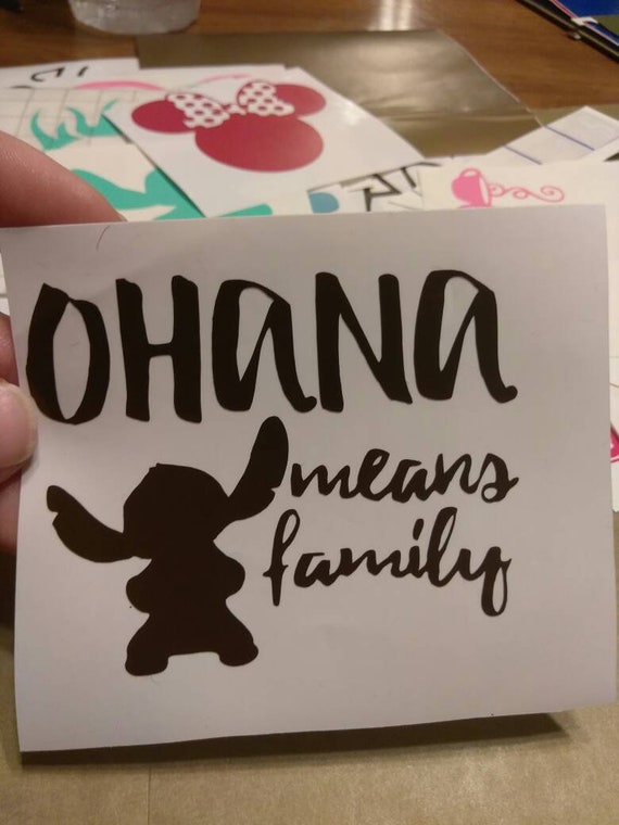 OHANA Significa Familia-Lilo Y Stitch-Disney inspirado Calcomanía Pared Adhesivo