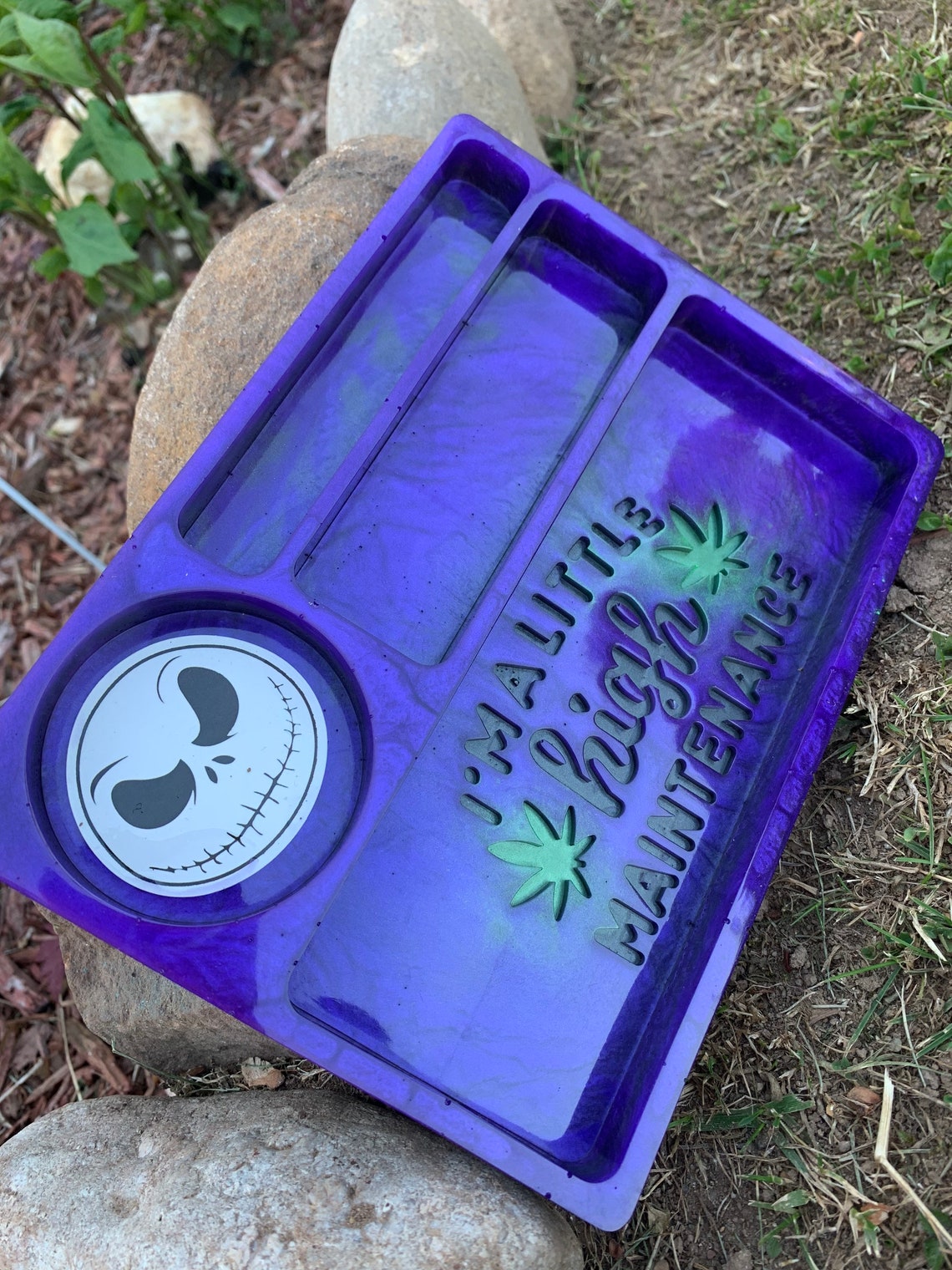 Marijuana Weed Rolling Tray W Built in Grinder Custom Color Etsy