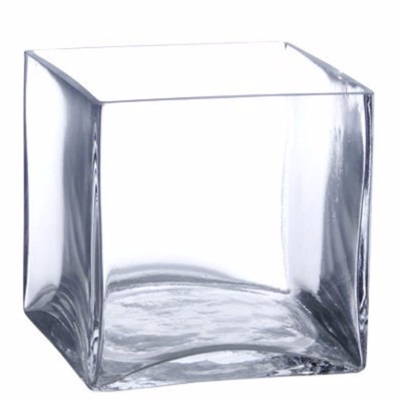 6 Pack Clear Square Glass Vase Cube 5 Inch 5 X 5 Etsy
