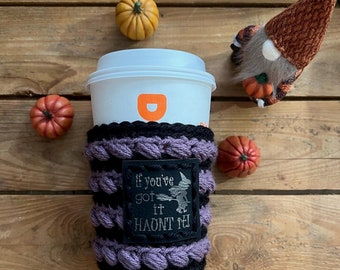 Twisted Granite Cup Cozy Crochet Pattern | Hooks up fast and easy!