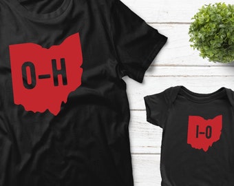 Ohio State Shirts Father Son Matching Outfit OH Home State Gift Daddy and Me Baby Boys Clothes Dad and Son Shirts
